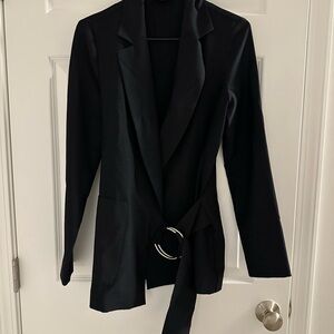Topshop Black Belted Blazer